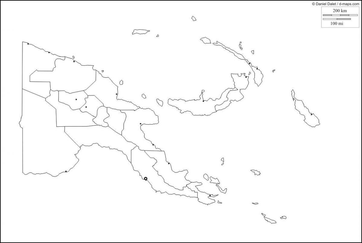 carte de la papouasie-nouvelle-guinée carte de contour