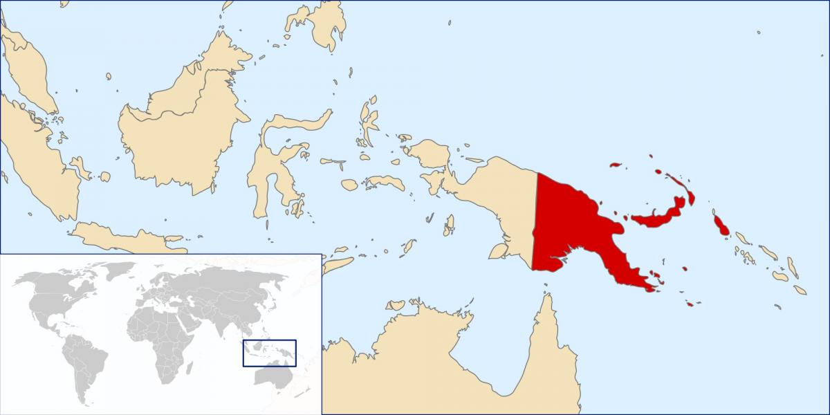 papouasie-nouvelle-guinée emplacement sur la carte du monde