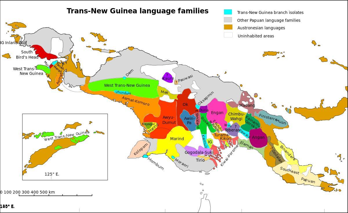 carte de la papouasie-nouvelle-guinée langue