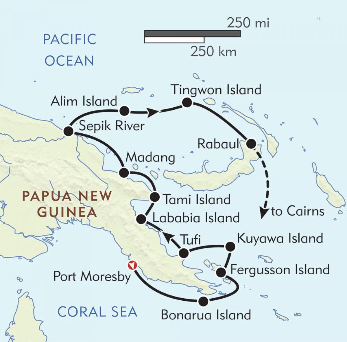 carte de rabaul papouasie-nouvelle-guinée