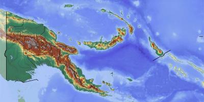 Papouasie-nouvelle-guinée carte topographique