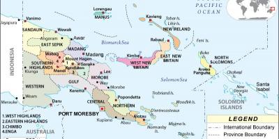 Carte de la papouasie-nouvelle-guinée provinces