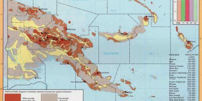 Carte de la papouasie-nouvelle-guinée de la population